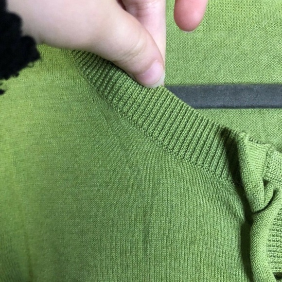 BODEN Cotton Ruffle Button Cardigan in Apple Green - Picture 9 of 12